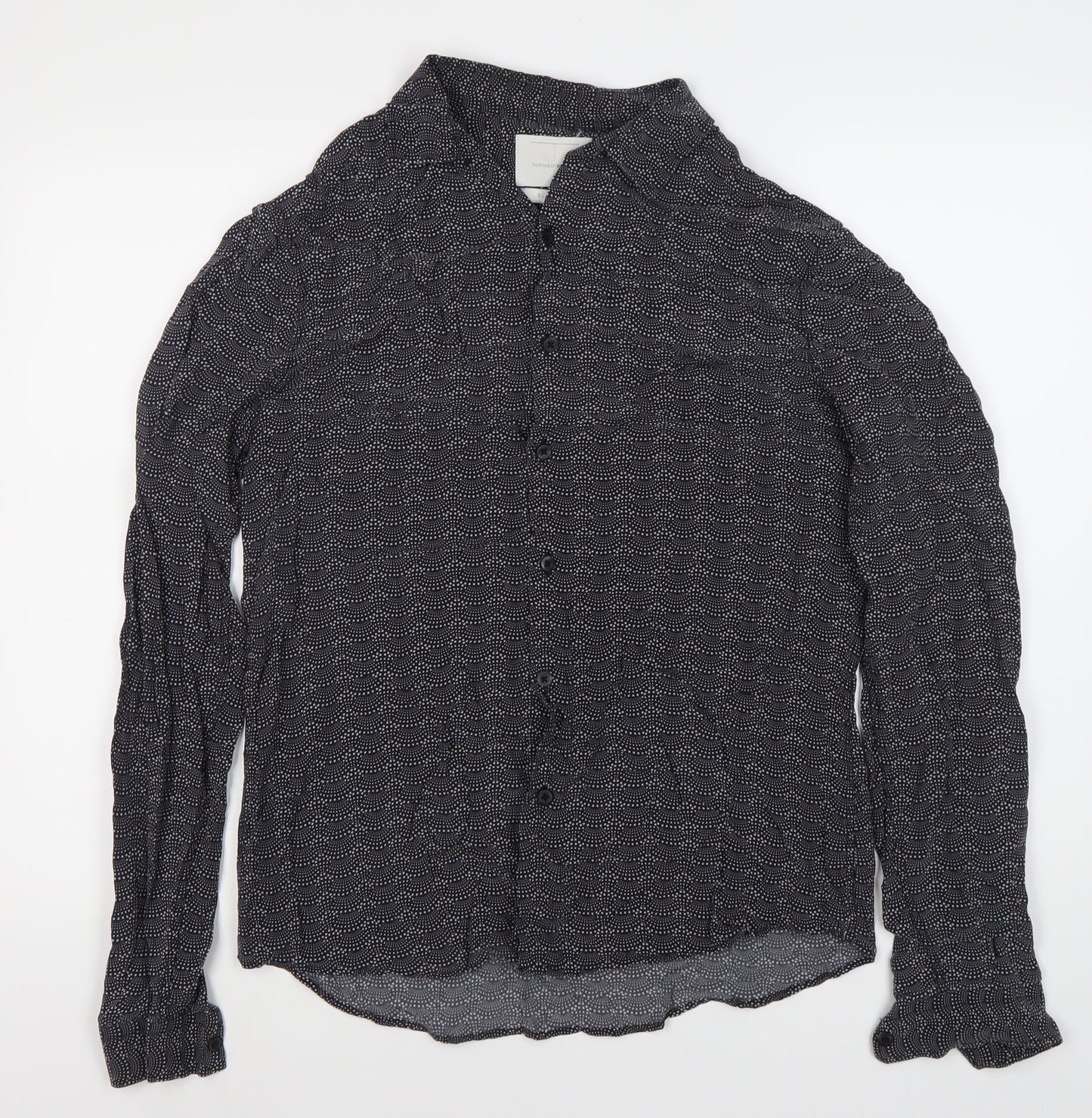 Topman Men's Black Long Sleeve Dress Shirt M