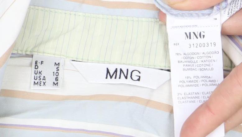 MNG Women's Multicoloured Striped Blouse Size 16