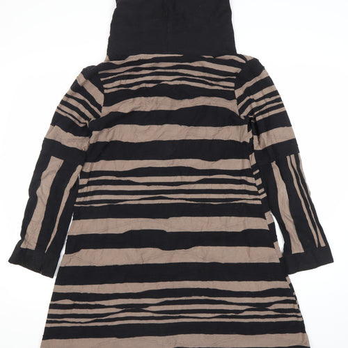 Adini Women's Black Striped Dress, Size S, Long Sleeve