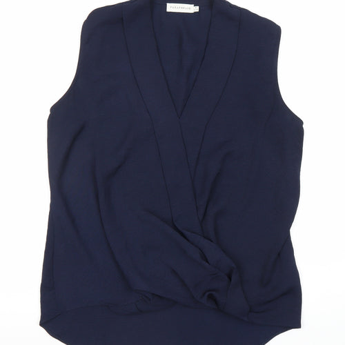 Paraphrase Women’s Blue Wrap Blouse Size 12 Sleeveless