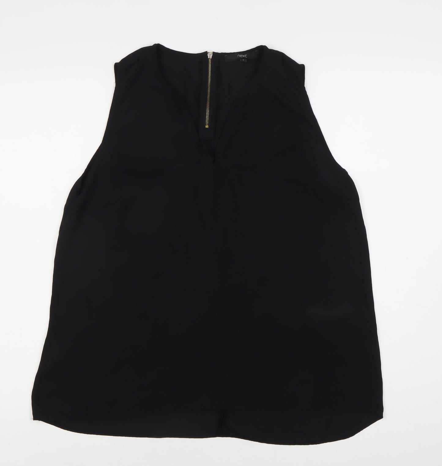 Next Women Black Polyester Zip Tank Top Size 18