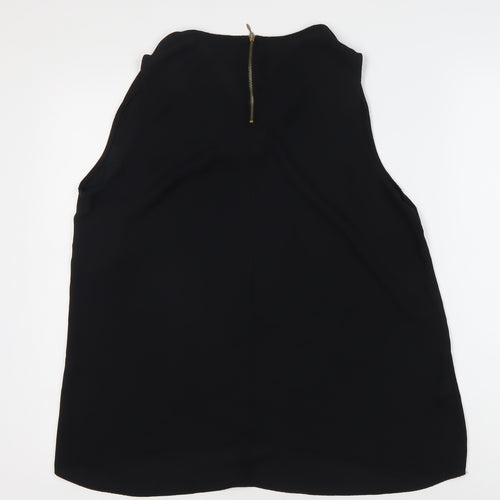 Next Women Black Polyester Zip Tank Top Size 18
