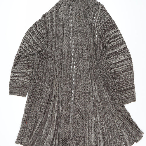 Women's Brown Open-Knit Jumper L Size