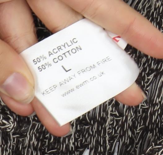 Women's Brown Open-Knit Jumper L Size