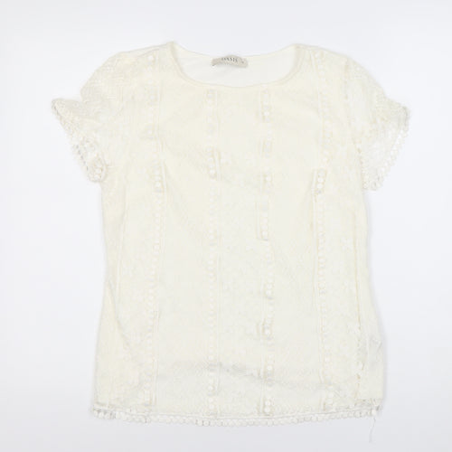 Oasis Women’s White Lace Blouse, Size M