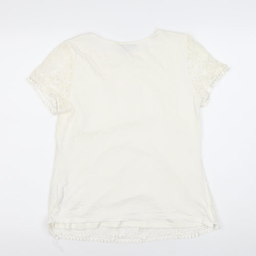 Oasis Women’s White Lace Blouse, Size M