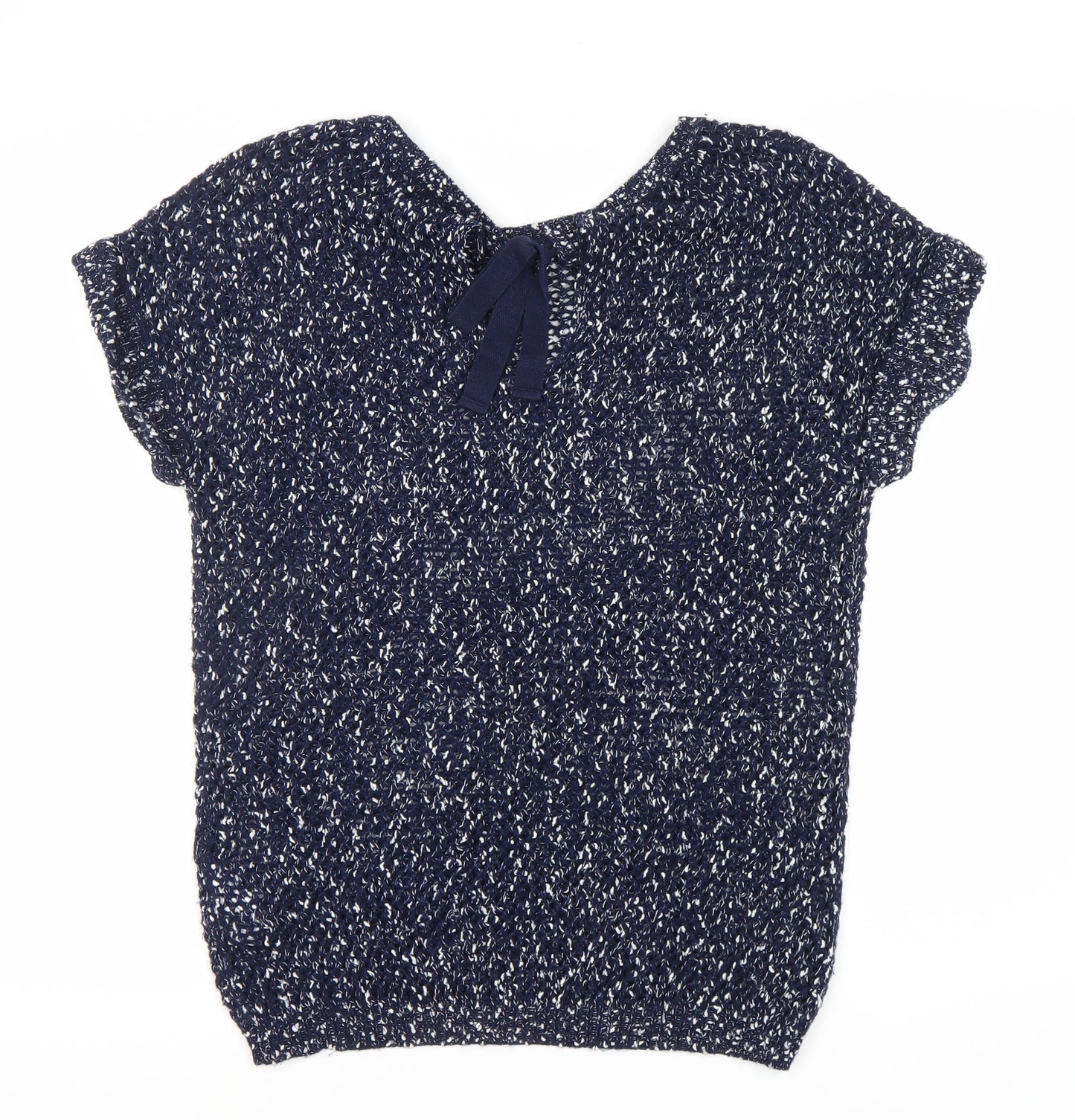 Esmara Women's Blue Open-Knit Bow Jumper, Size 12