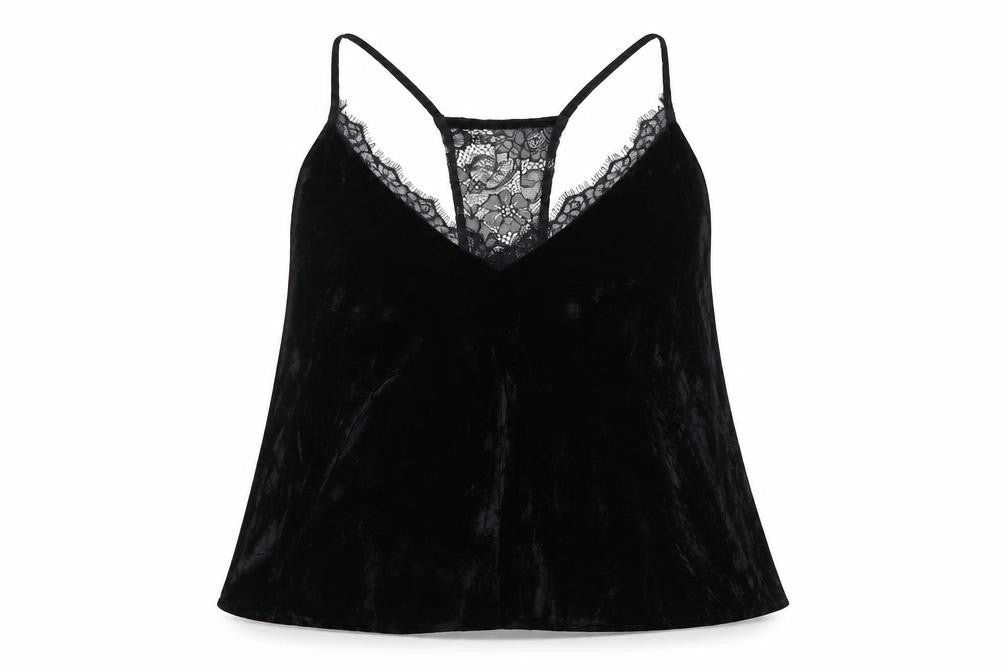 Front view of French Connection Black Lace Camisole Women XS