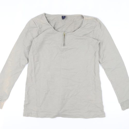 Gap Women's Grey Henley Sweatshirt, Medium, Lightweight