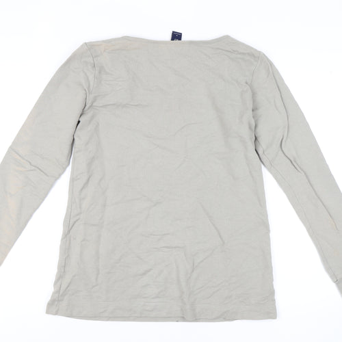 Gap Women's Grey Henley Sweatshirt, Medium, Lightweight