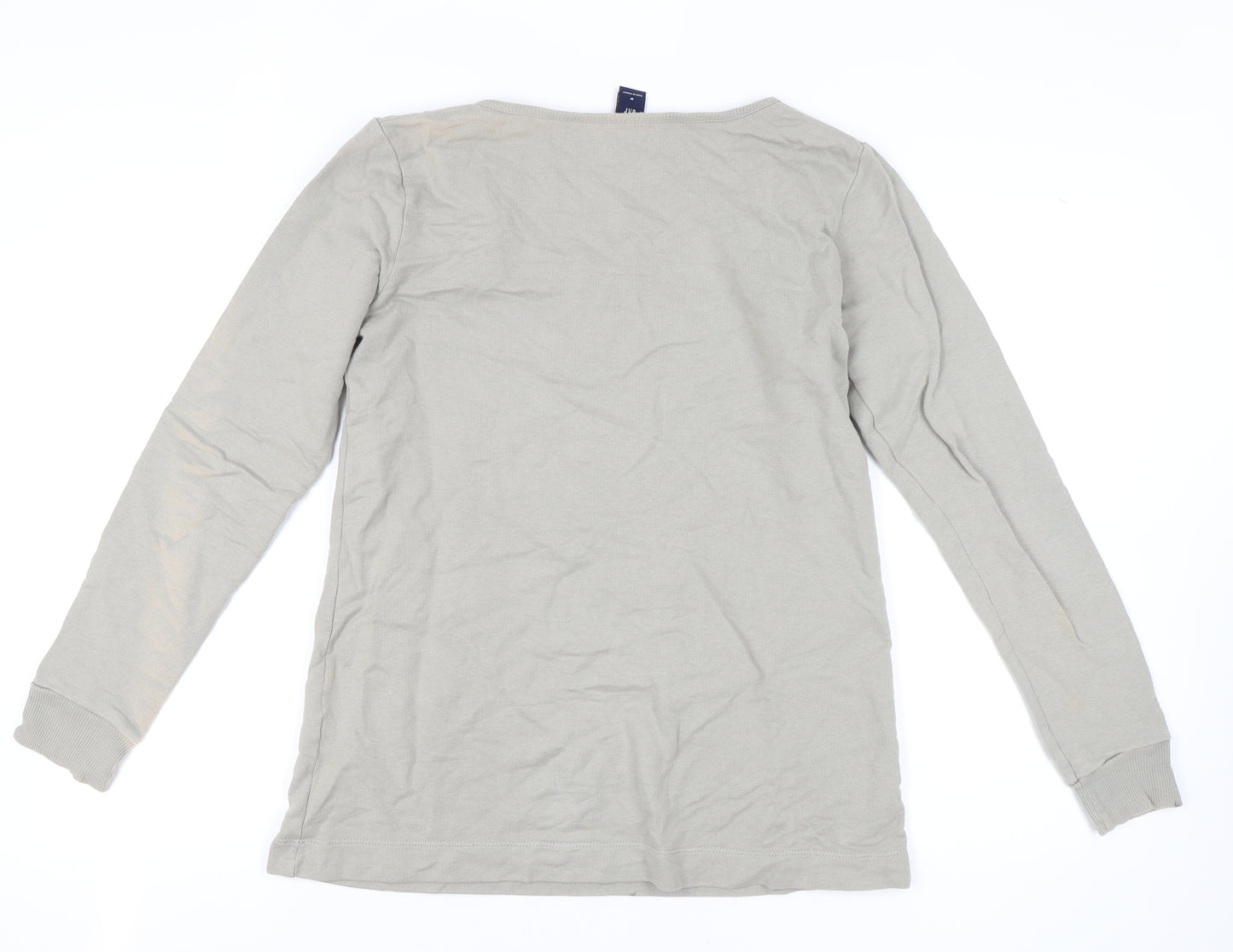 Gap Women's Grey Henley Sweatshirt, Medium, Lightweight