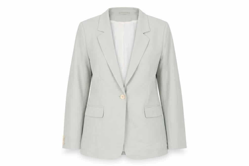 Front view of H&M Women's Green Blazer M - Smart Casual Style