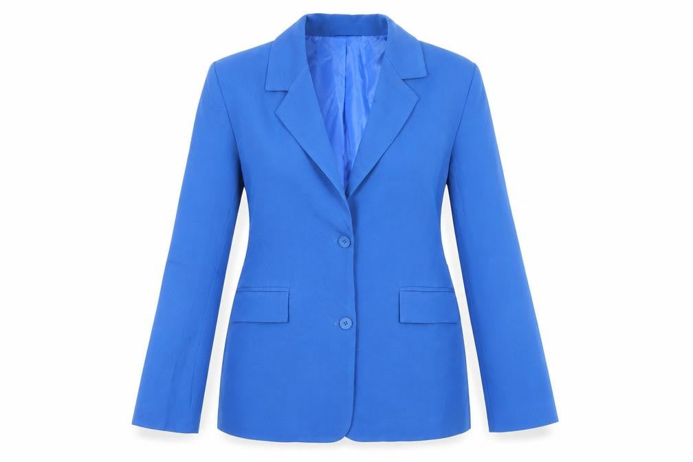 Front view of PRETTYLITTLETHING Women's Blue Blazer UK 8