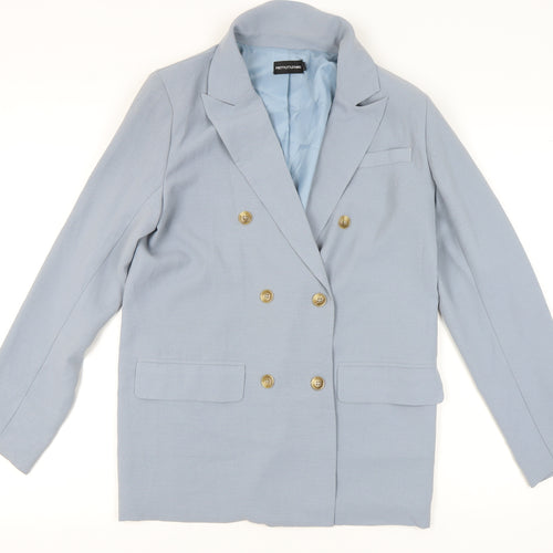 PrettyLittleThing Women’s Blue Long Blazer - Size UK 6