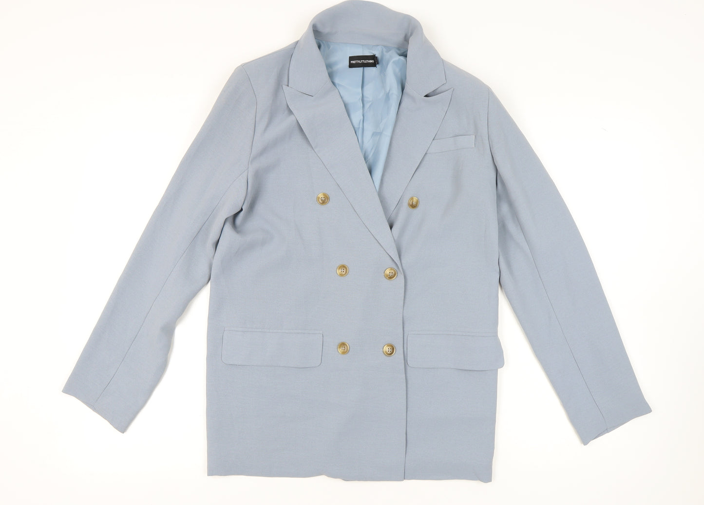 PrettyLittleThing Women’s Blue Long Blazer - Size UK 6