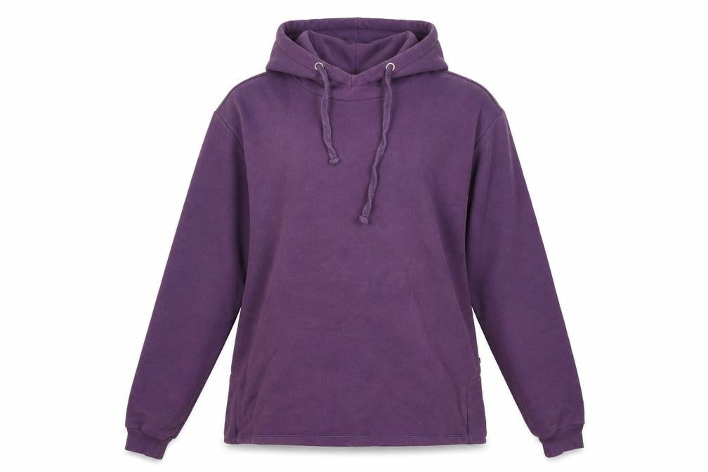 Front view of Casual Friday unisex purple hoodie l