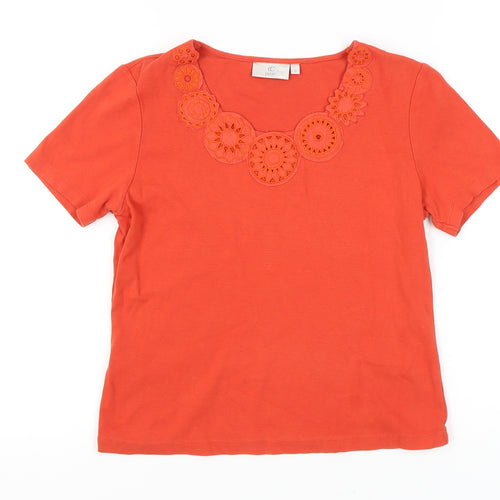 CC Women’s Orange Petites Embroidered T-Shirt Size 8