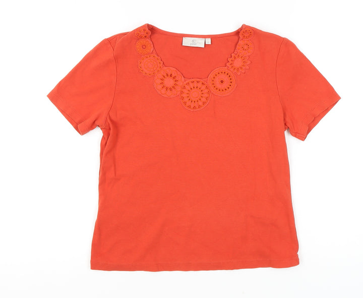 CC Women’s Orange Petites Embroidered T-Shirt Size 8