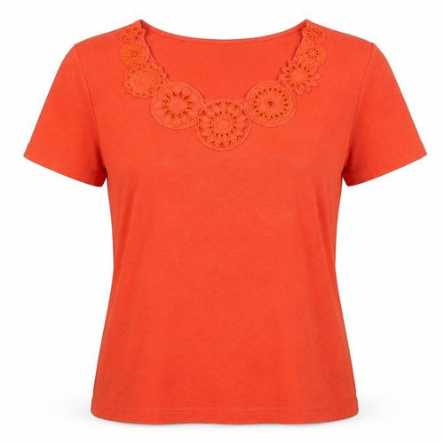 CC Women’s Orange Petites Embroidered T-Shirt Size 8