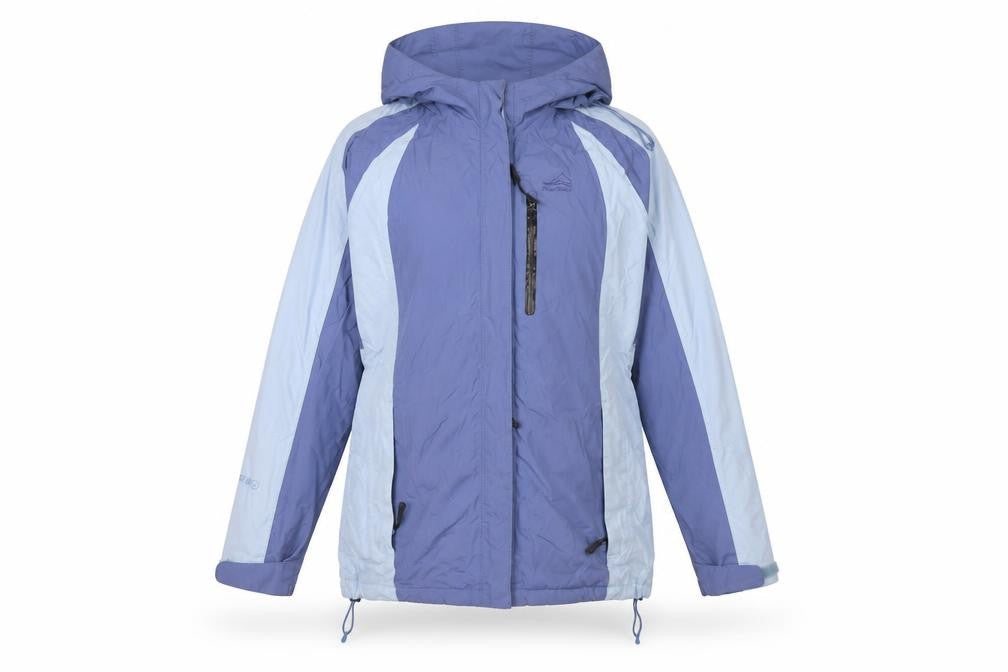 Front view of Peter Storm Women's Blue Rain Jacket, size 12, Waterproof