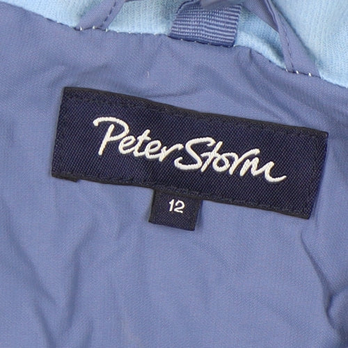 Peter Storm Women's Blue Rain Jacket Size 12 Waterproof