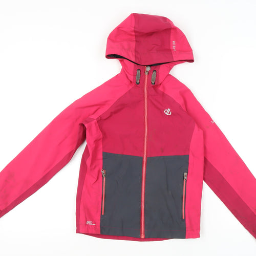 Dare2B Girls Pink Rain Coat 9-10 Years Hooded Jacket
