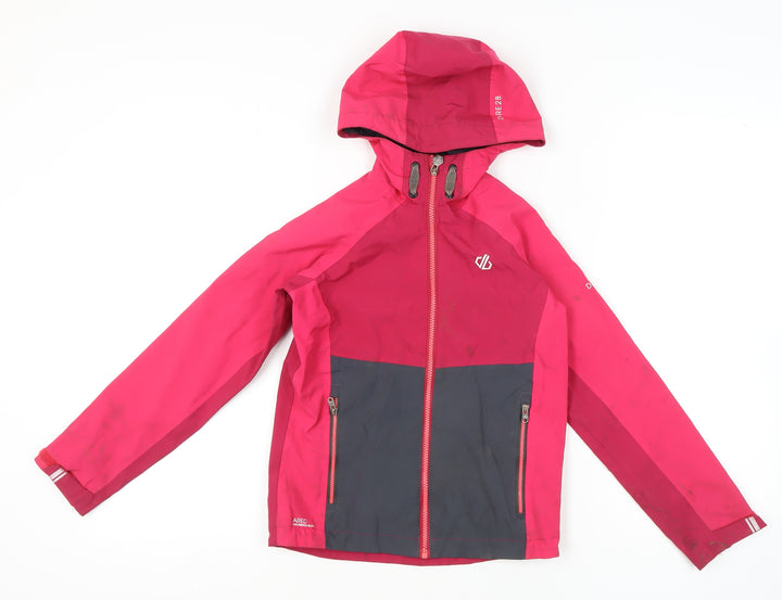 Dare2B Girls Pink Rain Coat 9-10 Years Hooded Jacket