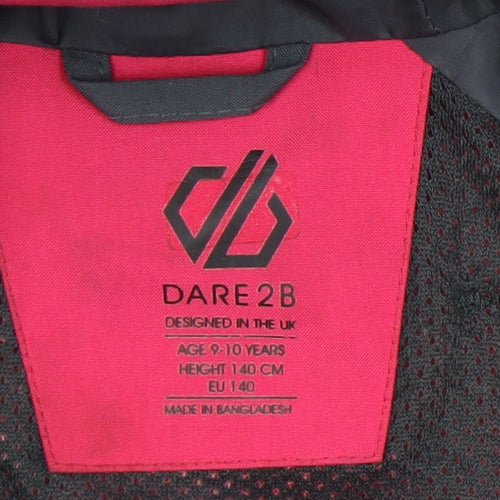 Dare2B Girls Pink Rain Coat 9-10 Years Hooded Jacket
