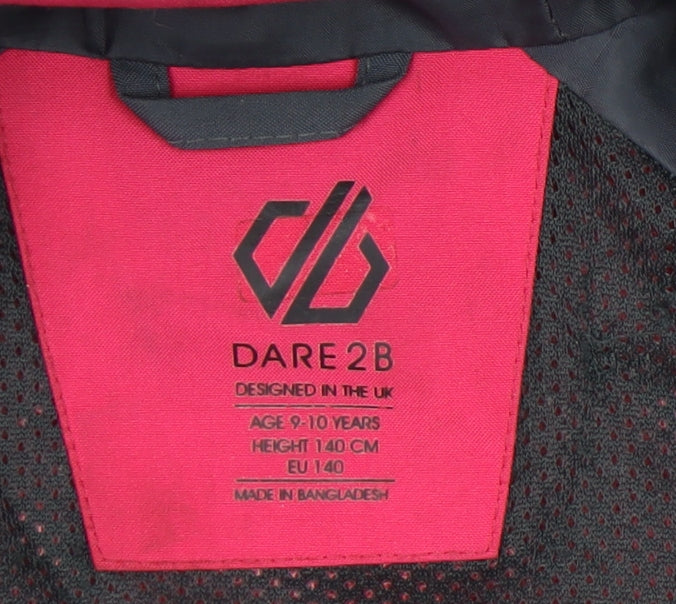 Dare2B Girls Pink Rain Coat 9-10 Years Hooded Jacket