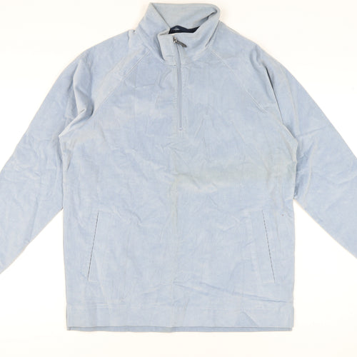 Cotton Traders Men's Blue Corduroy Pullover Sweatshirt (M)