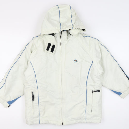 tog24 Girls White Ski Jacket 7-8 Years Winter Hooded