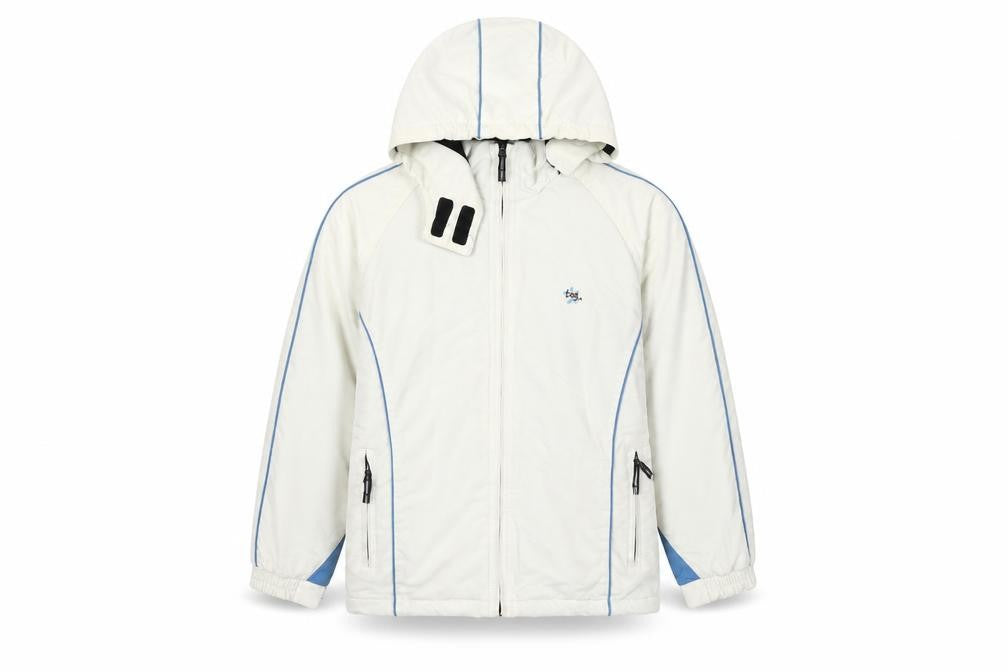 tog24 Girls White Ski Jacket 7-8 Years Winter Hooded