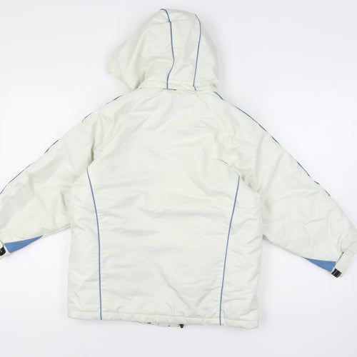 tog24 Girls White Ski Jacket 7-8 Years Winter Hooded