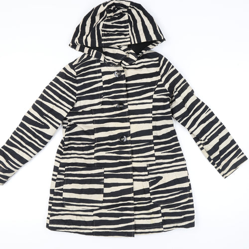 Next Girls Black Animal Print Cotton Coat 9-10 Years