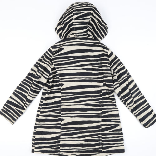 Next Girls Black Animal Print Cotton Coat 9-10 Years