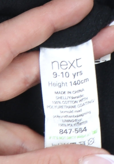 Next Girls Black Animal Print Cotton Coat 9-10 Years