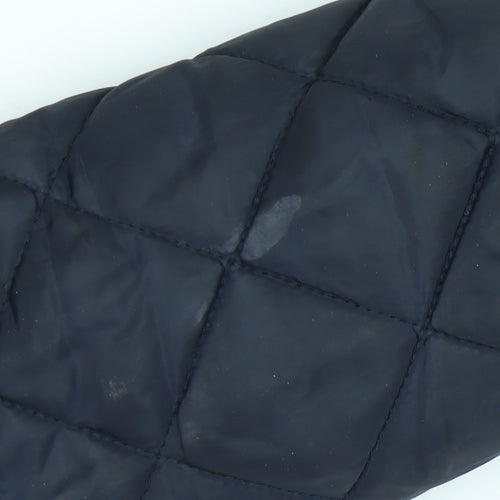 Next Women's Black Quilted Jacket, Size 12, Snap Closure