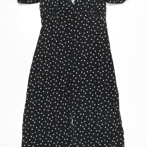 ASOS DESIGN Women's Black Polka Dot Midi Dress Sz 10