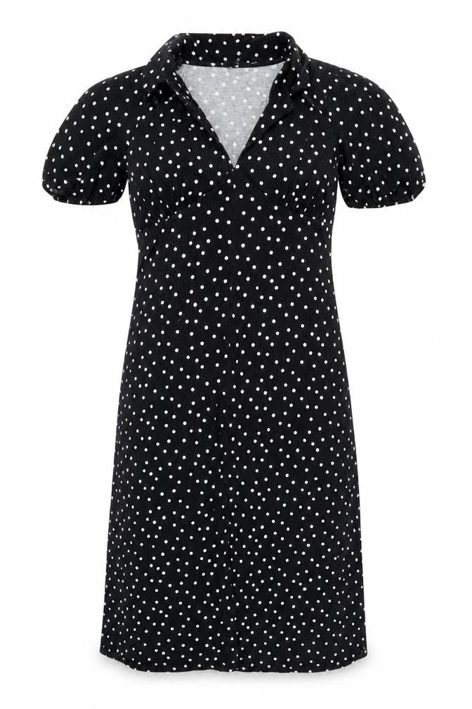 ASOS DESIGN Women's Black Polka Dot Midi Dress Sz 10