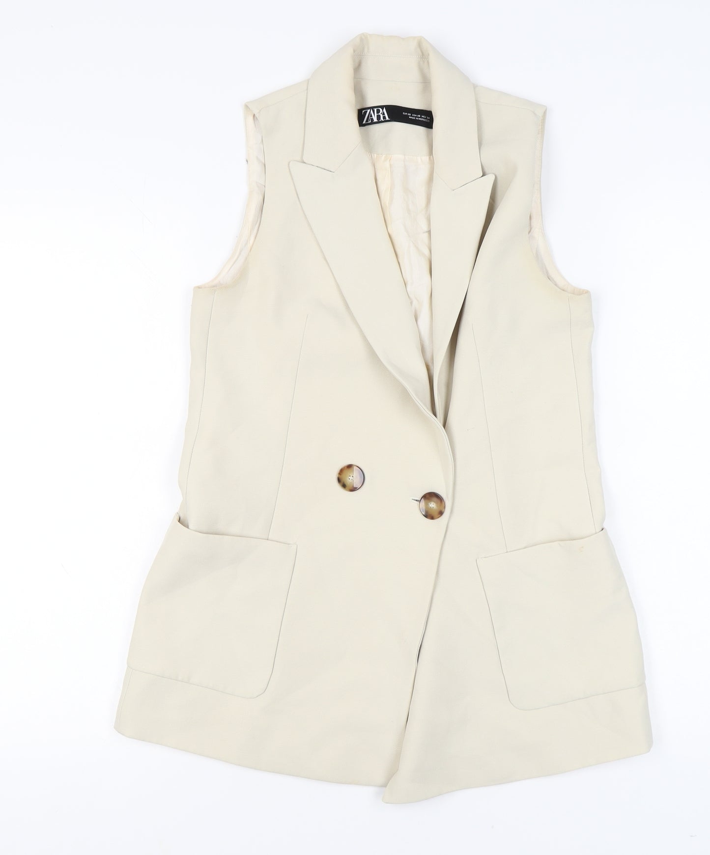 Zara Beige Women's XS Sleeveless Suit Jacket