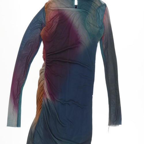 Zara Women's Multicoloured Long Sleeve Dress S