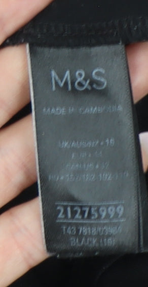 Marks and Spencer Women's Black Button-Up Shirt Size 16