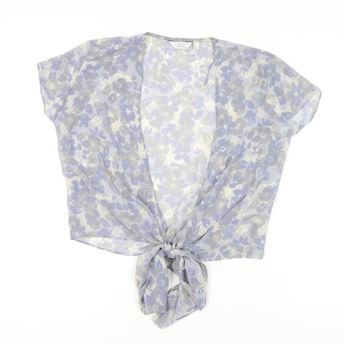 Next Women's Blue Floral Kimono Blouse Size 12