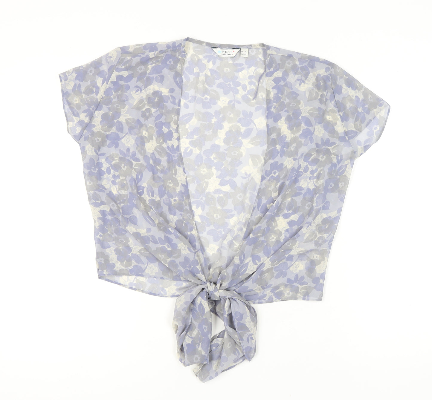 Next Women's Blue Floral Kimono Blouse Size 12
