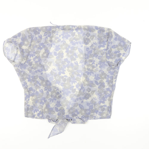 Next Women's Blue Floral Kimono Blouse Size 12