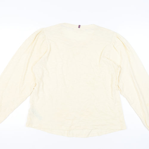 Marks and Spencer Women's Ivory Crew Neck Top, Size 14