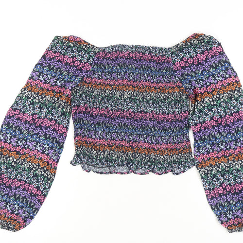 Marks and Spencer Girls Multicoloured Floral Blouse 12-13 Years