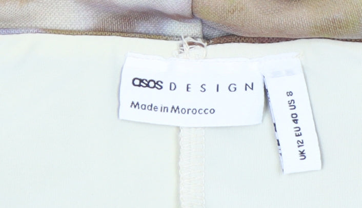 ASOS DESIGN Women's Multicoloured Strapless Dress Size 12