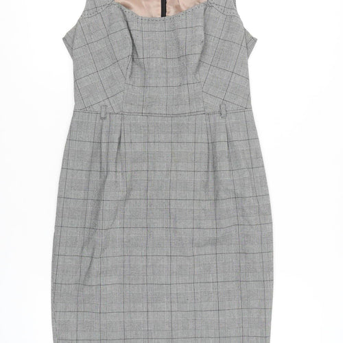 Next Women's Grey Check Sheath Dress Size 10