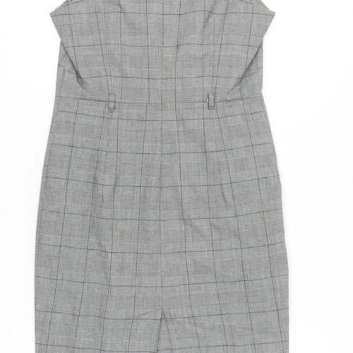 Next Women's Grey Check Sheath Dress Size 10